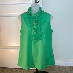 New York & Co ruffle-neck sleeveless popover Med